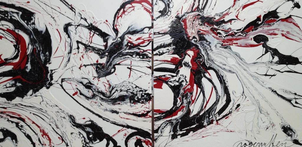 Geleen — abstract-expressionistisch schilderij van Roger Rutten