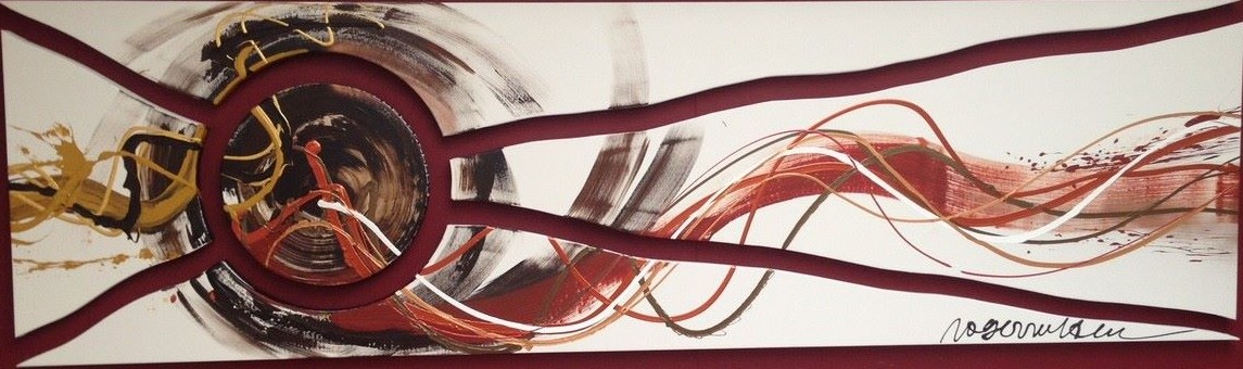 Maasvallei — abstract-expressionistisch schilderij van Roger Rutten
